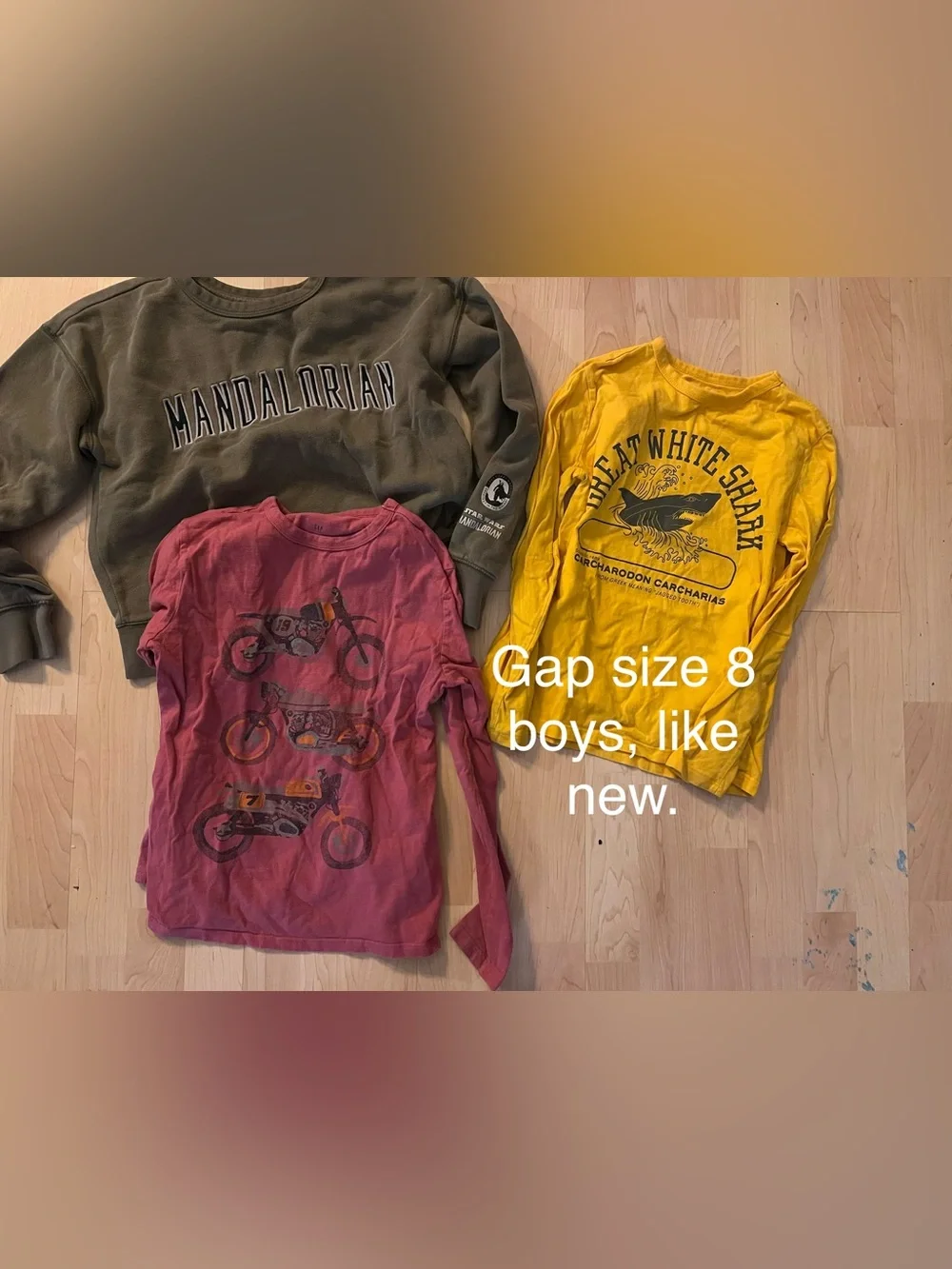GAP Boys Long-Sleeve Graphic Tees in Yellow and Red